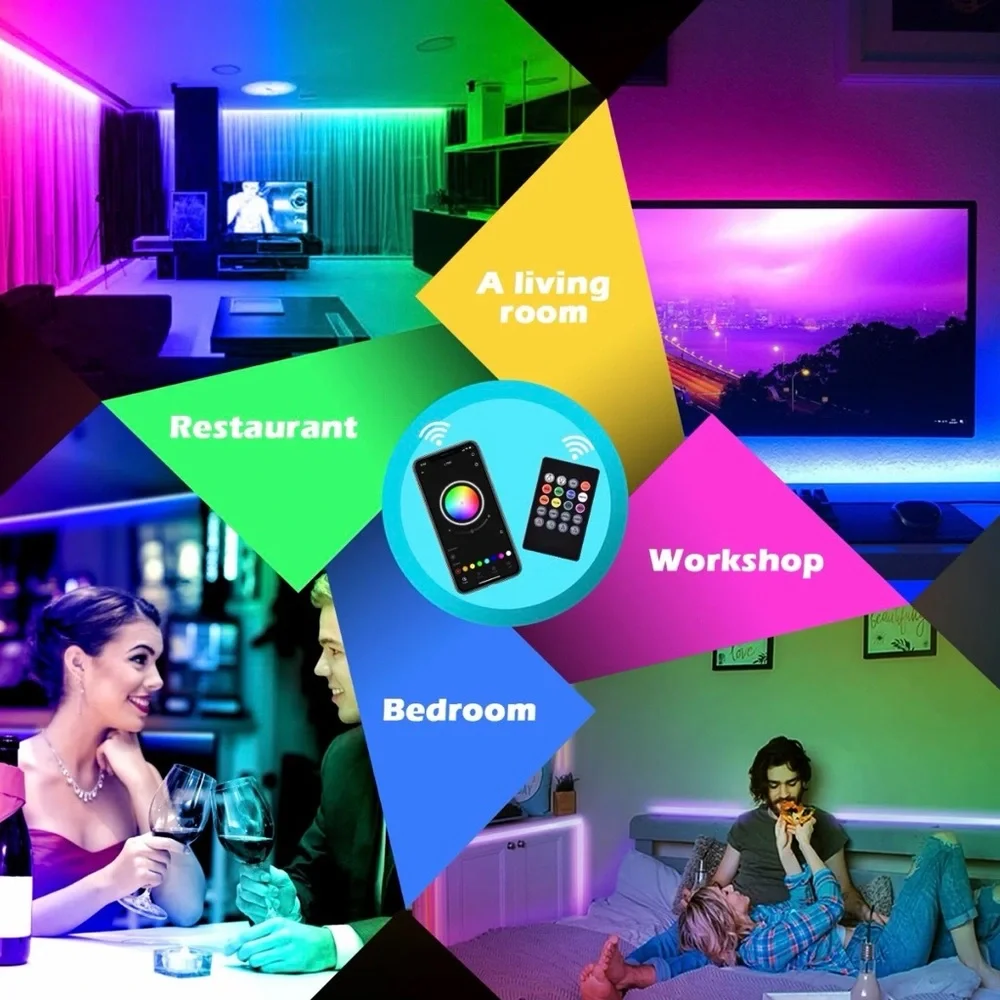 100FT LED Strip Lights with Remote